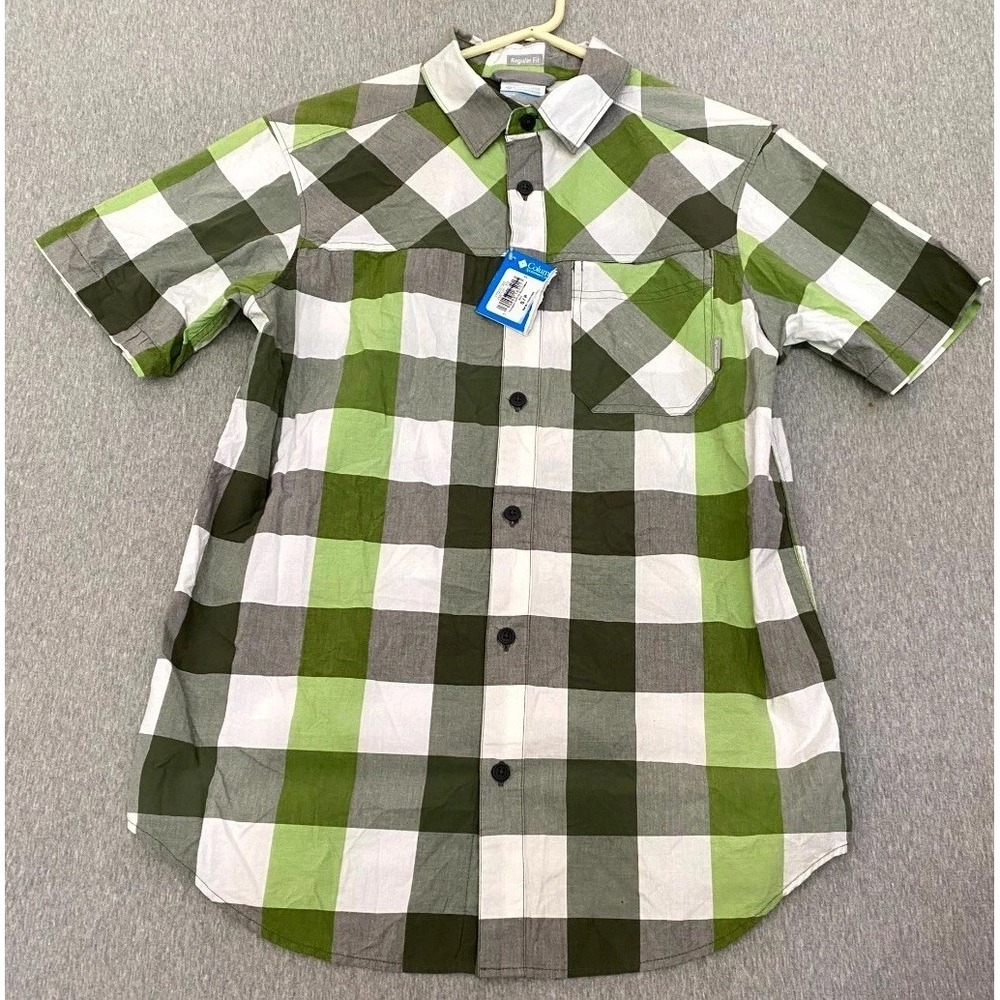 Columbia Thompson Hill YD Shirt Mens Small Multicolor Check Cotton Button Up